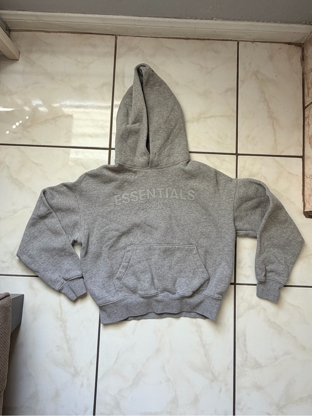 Essentials Kids Heather Gray Hooded Sweatshirt